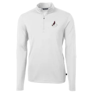 Arizona cardinals cutter buck throwback logo virtue eco pique recycled quarter zip pullover top White S