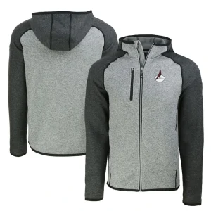 Arizona cardinals cutter buck throwback mainsail sweater knit full zip hoodie Heather grayheather charcoal