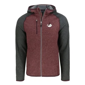 Arizona cardinals cutter buck throwback mainsail sweater knit full zip hoodie Heather maroonheather charcoal M