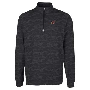 Arizona cardinals cutter buck traverse camo print stretch quarter zip top Black M