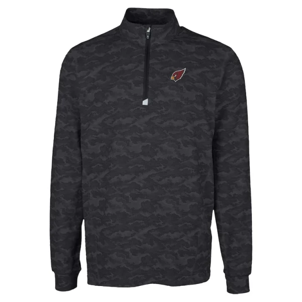 Arizona cardinals cutter buck traverse camo print stretch quarter zip top Black M