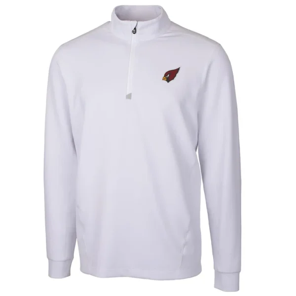 Arizona cardinals cutter buck traverse quarter zip pullover jacket White
