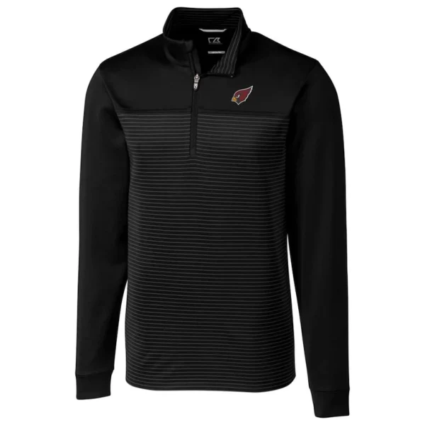 Arizona cardinals cutter buck traverse stripe quarter zip pullover jacket Black