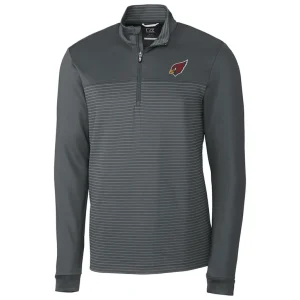 Arizona cardinals cutter buck traverse stripe quarter zip pullover jacket Gray