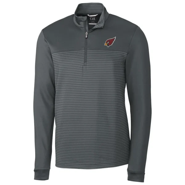 Arizona cardinals cutter buck traverse stripe quarter zip pullover jacket Gray