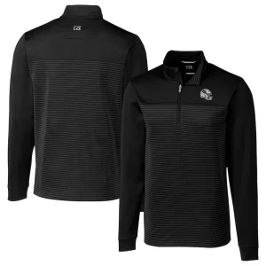 Arizona cardinals cutter buck traverse stripe stretch quarter zip pullover top Black