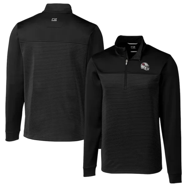 Arizona cardinals cutter buck traverse stripe stretch quarter zip pullover top Black