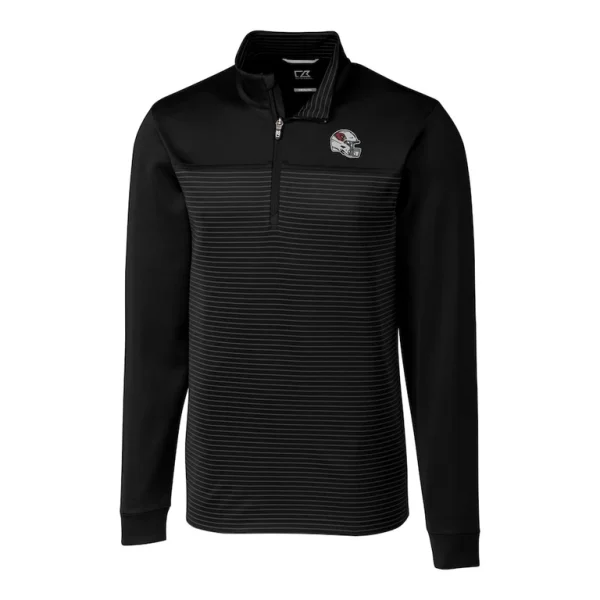 Arizona cardinals cutter buck traverse stripe stretch quarter zip pullover top Black M