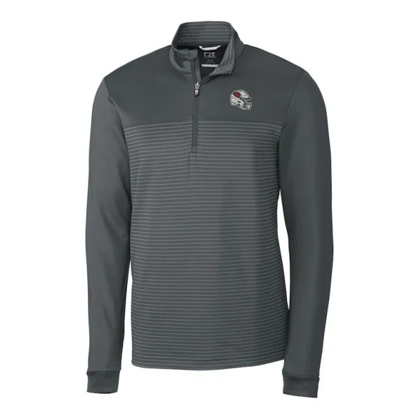 Arizona cardinals cutter buck traverse stripe stretch quarter zip pullover top Gray M