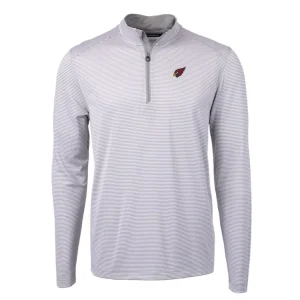 Arizona cardinals cutter buck virtue eco pique micro stripe recycled quarter zip pullover top Graywhite M
