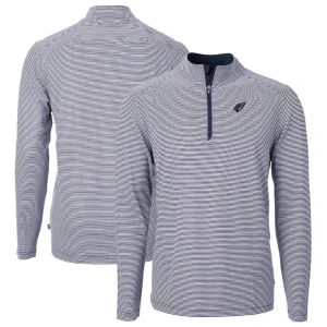 Arizona cardinals cutter buck virtue eco pique micro stripe recycled quarter zip pullover top Navywhite