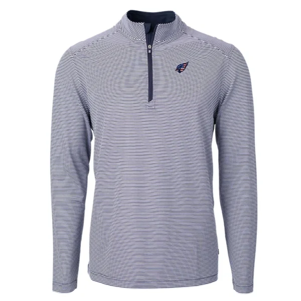 Arizona cardinals cutter buck virtue eco pique micro stripe recycled quarter zip pullover top Navywhite M