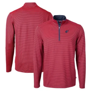 Arizona cardinals cutter buck virtue eco pique micro stripe recycled quarter zip pullover top Rednavy