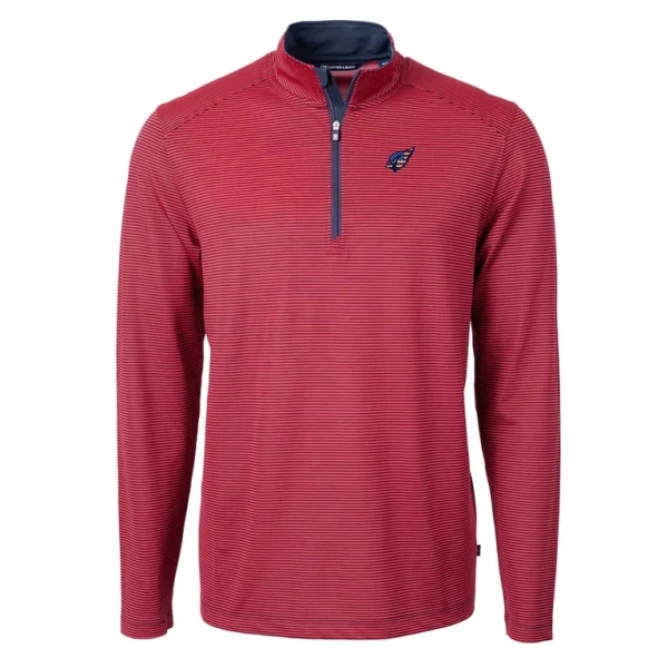 Arizona cardinals cutter buck virtue eco pique micro stripe recycled quarter zip pullover top Rednavy M