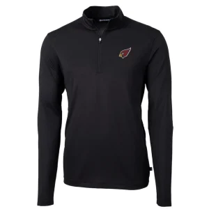 Arizona cardinals cutter buck virtue eco pique recycled quarter zip pullover jacket Black