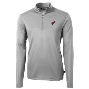 Arizona cardinals cutter buck virtue eco pique recycled quarter zip pullover jacket Gray