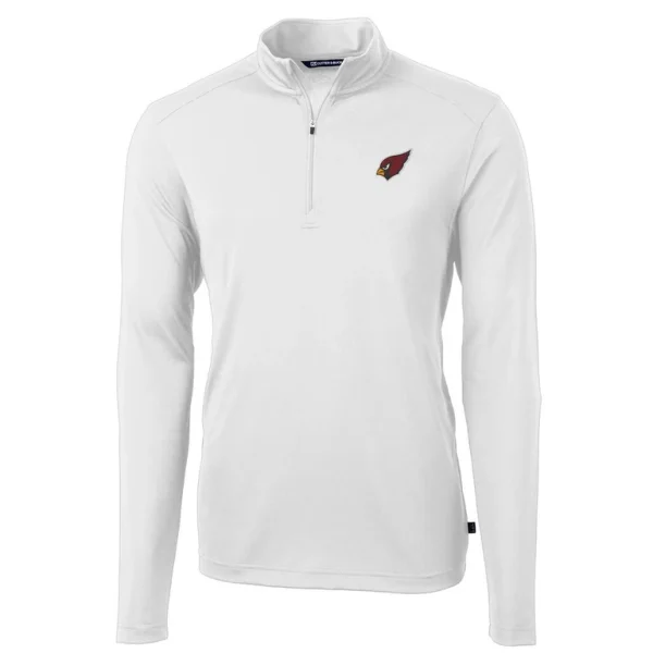 Arizona cardinals cutter buck virtue eco pique recycled quarter zip pullover jacket White