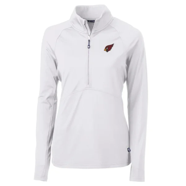 Arizona cardinals cutter buck womens adapt eco knit half zip pullover jacket White