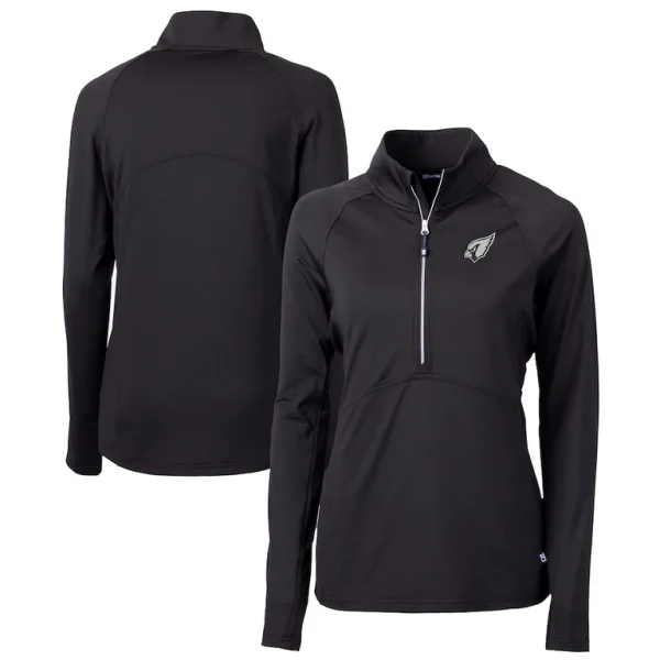 Arizona cardinals cutter buck womens adapt eco knit stretch recycled half zip pullover top Black