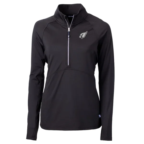 Arizona cardinals cutter buck womens adapt eco knit stretch recycled half zip pullover top Black S