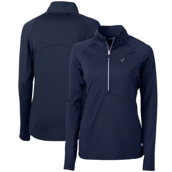 Arizona cardinals cutter buck womens adapt eco knit stretch recycled half zip pullover top Navy