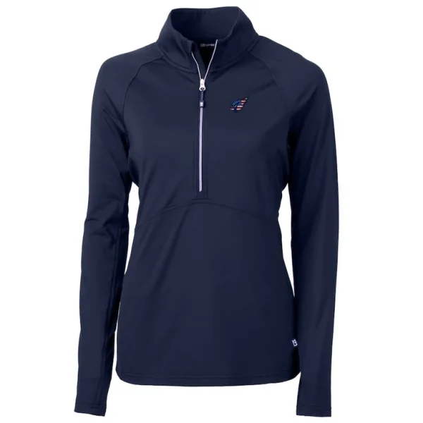 Arizona cardinals cutter buck womens adapt eco knit stretch recycled half zip pullover top Navy S