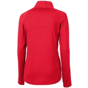 Arizona cardinals cutter buck womens adapt eco knit stretch recycled half zip pullover top Red M