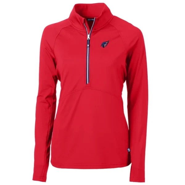 Arizona cardinals cutter buck womens adapt eco knit stretch recycled half zip pullover top Red S