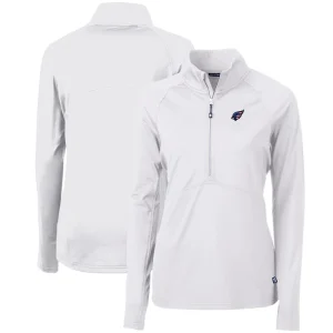 Arizona cardinals cutter buck womens adapt eco knit stretch recycled half zip pullover top White