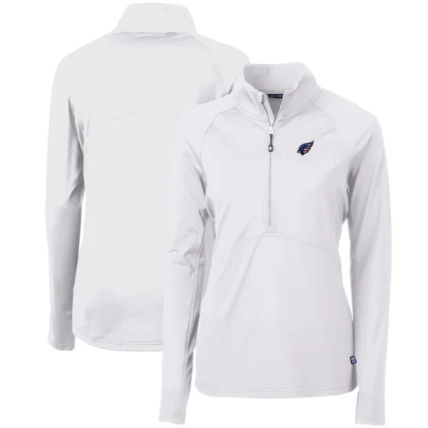 Arizona cardinals cutter buck womens adapt eco knit stretch recycled half zip pullover top White