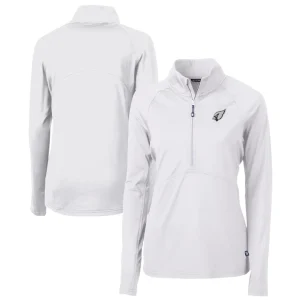 Arizona cardinals cutter buck womens adapt eco knit stretch recycled half zip pullover top White