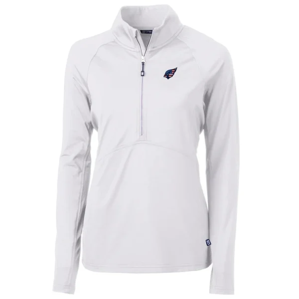 Arizona cardinals cutter buck womens adapt eco knit stretch recycled half zip pullover top White S