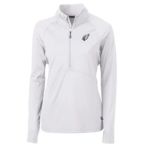Arizona cardinals cutter buck womens adapt eco knit stretch recycled half zip pullover top White S