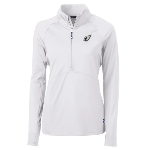 Arizona cardinals cutter buck womens adapt eco knit stretch recycled half zip pullover top White S