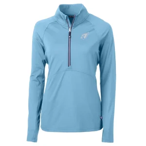 Arizona cardinals cutter buck womens adapt eco knit stretch recycled half zip top Powder blue S