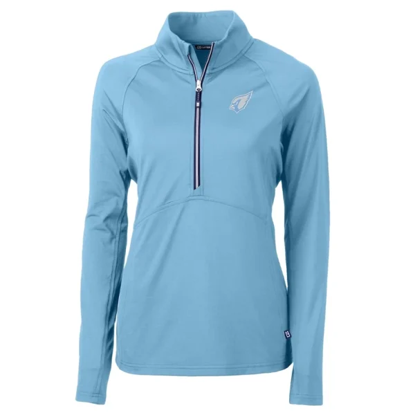 Arizona cardinals cutter buck womens adapt eco knit stretch recycled half zip top Powder blue S