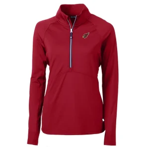 Arizona cardinals cutter buck womens adapt eco knit stretch recycled raglan half zip top cardinal Cardinal S