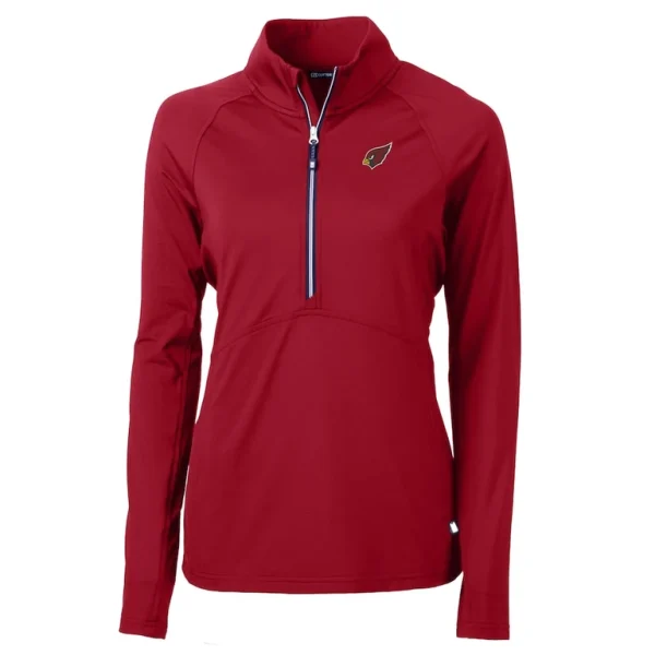 Arizona cardinals cutter buck womens adapt eco knit stretch recycled raglan half zip top cardinal Cardinal S
