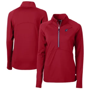 Arizona cardinals cutter buck womens americana adapt eco knit stretch recycled raglan half zip top Red
