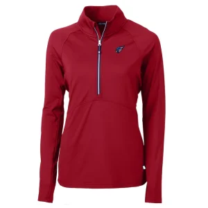 Arizona cardinals cutter buck womens americana adapt eco knit stretch recycled raglan half zip top Red S