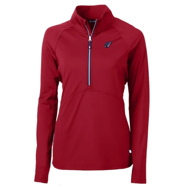 Arizona cardinals cutter buck womens americana adapt eco knit stretch recycled raglan half zip top Red S