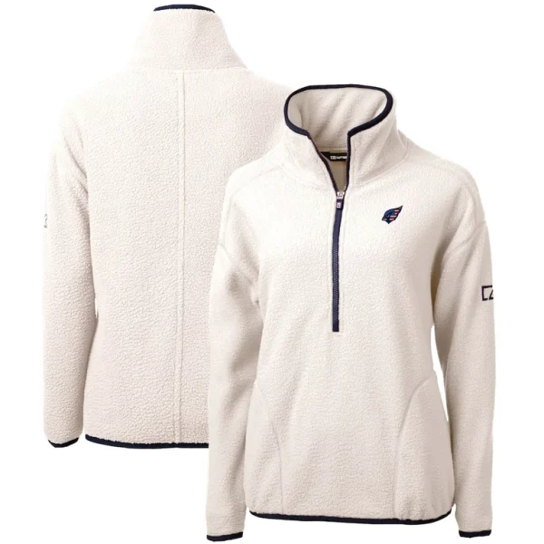 Arizona cardinals cutter buck womens americana cascade eco sherpa fleece half zip pullover jacket Cream