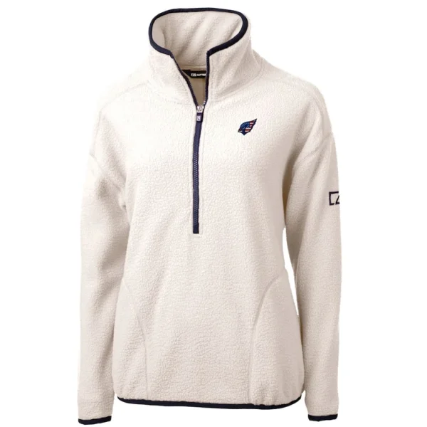 Arizona cardinals cutter buck womens americana cascade eco sherpa fleece half zip pullover jacket Cream S