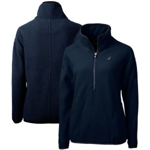 Arizona cardinals cutter buck womens americana cascade eco sherpa fleece half zip pullover jacket Navy