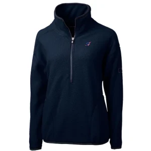 Arizona cardinals cutter buck womens americana cascade eco sherpa fleece half zip pullover jacket Navy S