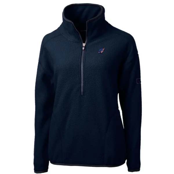Arizona cardinals cutter buck womens americana cascade eco sherpa fleece half zip pullover jacket Navy S