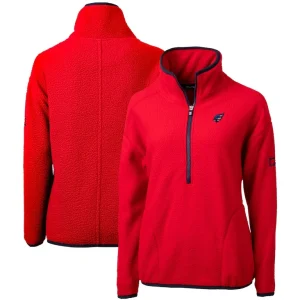 Arizona cardinals cutter buck womens americana cascade eco sherpa fleece half zip pullover jacket Red