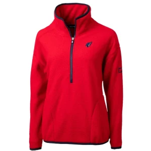 Arizona cardinals cutter buck womens americana cascade eco sherpa fleece half zip pullover jacket Red S