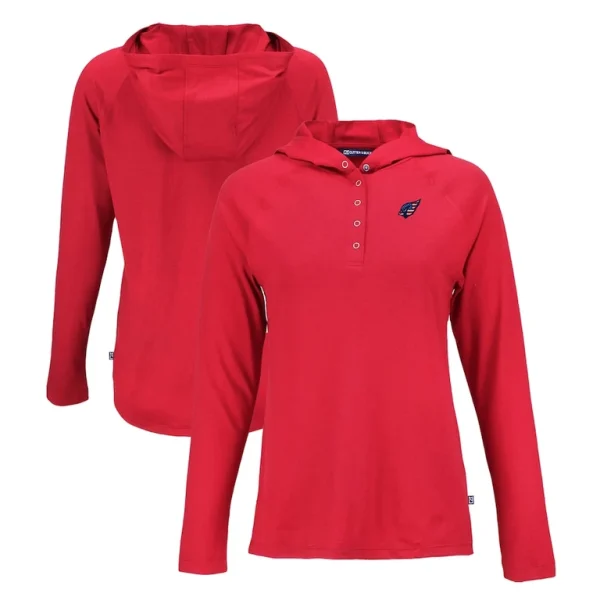 Arizona cardinals cutter buck womens americana coastline epic comfort eco recycled raglan pullover hoodie Red