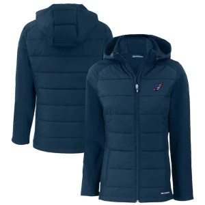 Arizona cardinals cutter buck womens americana evoke hybrid eco softshell recycled full zip hooded jacket Navy